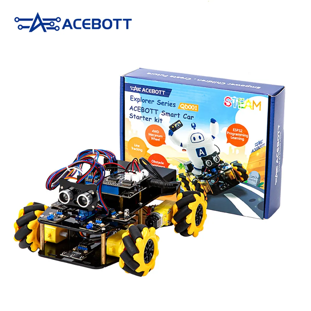 ACEBOTT ESP32 Robottiauto 4x4-mecanum-vetolla | Itse rakennettava | STEM