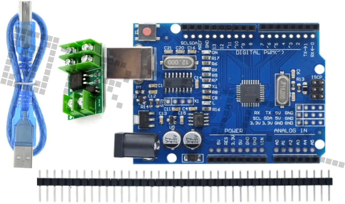 Starter Kit per Arduino Uno R3 con modulo Mosfet e set di cavi Dupont da 40 pezzi (maschio-maschio)