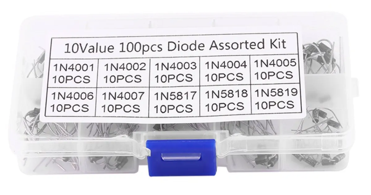Sada 100 diod 10 druhů Rectifier / Schottky