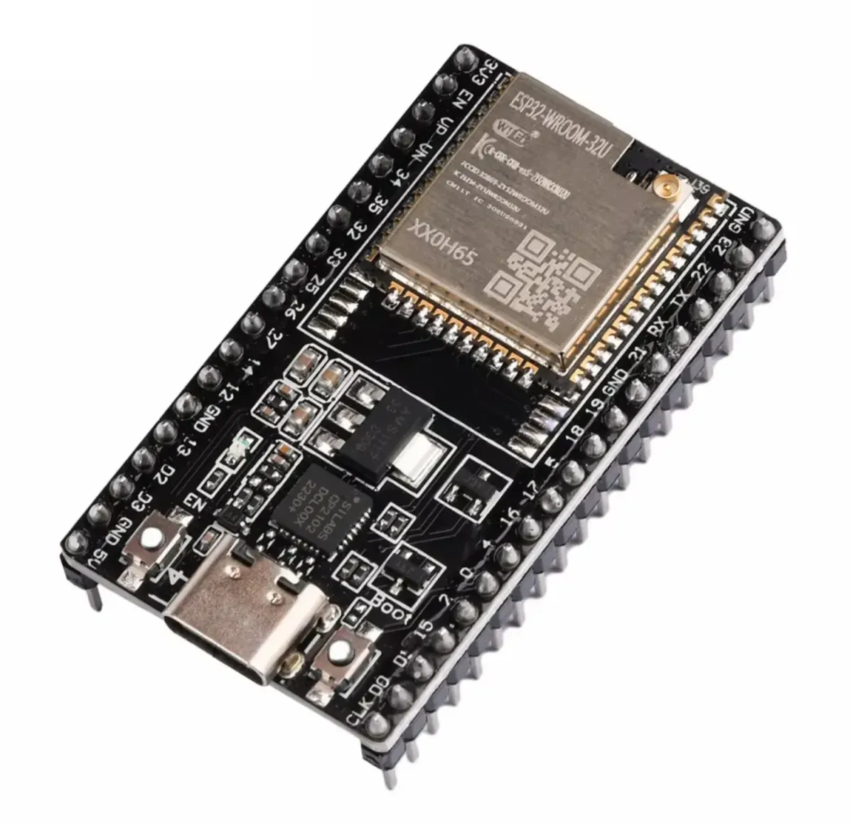 ESP32-WROOM-32U DevkitC V4 USB-C e connessione antenna esterna (ipex)