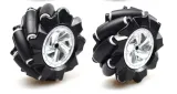Mecanum Pyörä /Omnidirektionaalinen Pyörä - 80MM-A Musta - 2 pyörän setti (1xL + 1xR) – 1
