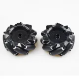 Mecanum Pyörä /Omnidirektionaalinen Pyörä - 80MM-A Musta - 2 pyörän setti (1xL + 1xR) – 2