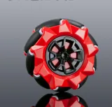 Mecanum  Pyörä /Omnidirektionaalinen Pyörä - 80MM-A Punainen - setti 2 pyörää (1xL+1xR) – 3