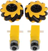 Mecanum Pyörä /Omnidirektionaalinen Pyörä - 60MM-K Keltainen - Setti 4 kpl – 2