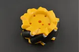 Mecanum Pyörä /Omnidirektionaalinen Pyörä - 60MM-K Keltainen - Setti 4 kpl – 3