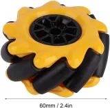 Mecanum Pyörä /Omnidirektionaalinen Pyörä - 60MM-K Keltainen - Setti 4 kpl – 4