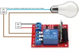 Módulo de relé inalámbrico incl. mando a distancia - 12V, 1 canal, 433Mhz RF – 2