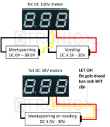 Voltmeter 0-100V - Rød, 0.56 inch, 3 Ledninger – 2