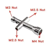 Mini čtyřstranný nástrčný klíč M2.5, M3, M4 – 1