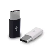 USB-C мъжки към Micro-USB женски адаптер бял – 3