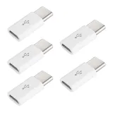 USB-C мъжки към Micro-USB женски адаптер бял – 4