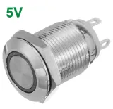 Trykknap | Moment - puls | 5V LED Orange | RVS | 12mm – 1