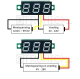 Voltmeter 0V-100V Rød – 2
