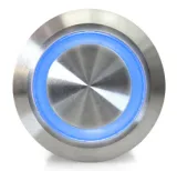 Pulsante | Momentaneo - impulso | LED 5V Blu | Acciaio inox | 12mm – 3
