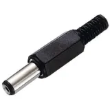 DC-strømstik/ fatstik/ Barrel Jack han 5,5 x 2,1 mm – 1