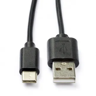 Καλώδιο USB-A σε USB-C 30cm κοντό μαύρο