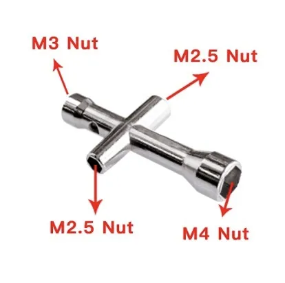 Mini čtyřstranný nástrčný klíč M2.5, M3, M4