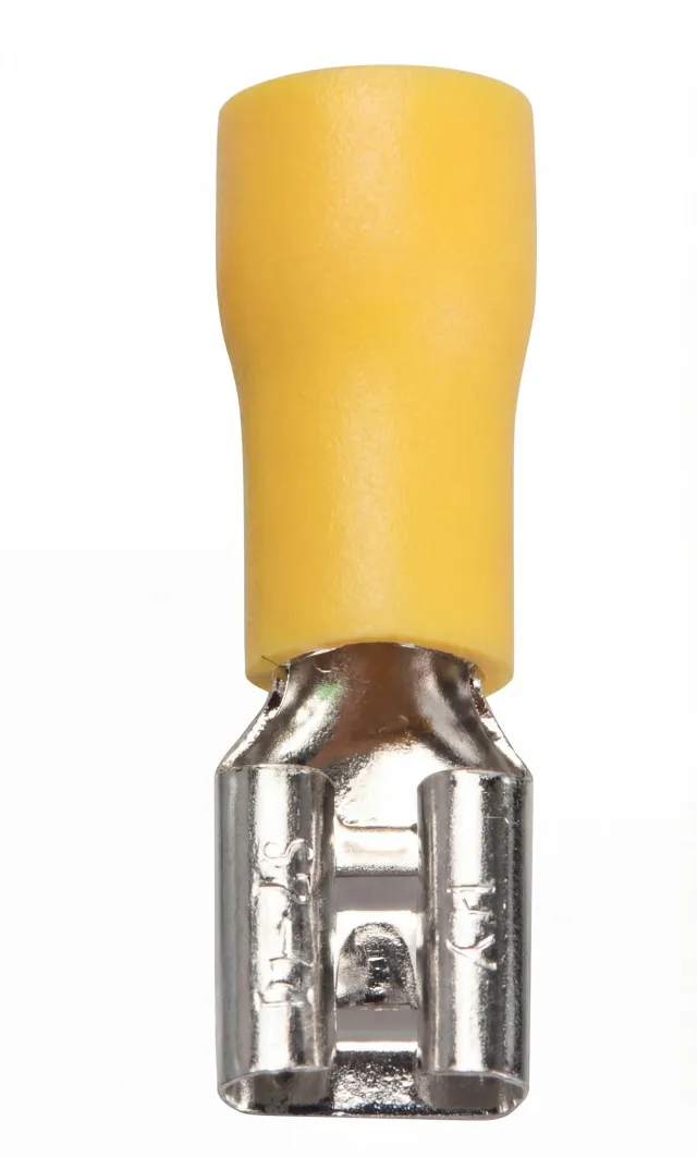 Terminal de cable hembra aislada 6,3 mm – amarillo
