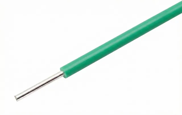 Green wire with solid core 22AWG for breadboards per meter