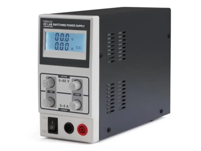Velleman laboratorie strømforsyning, switch-mode, justerbar, 0-60 VDC/0-5 A
