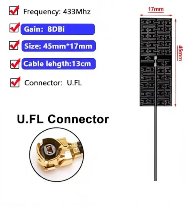 LoRa Antenna 433MHz with IPEX connector