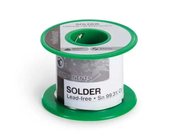 Loddetin blyfri, Sn 99.3%, Cu 0.7%, 0.6 mm, 100 g, rulle