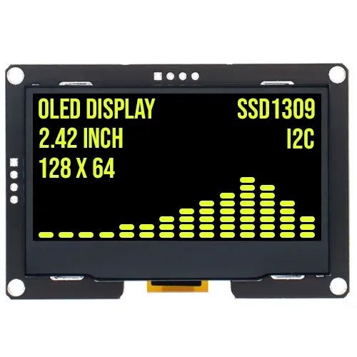 Οθόνη OLED 2.4 inch 128x64 Κίτρινη I2C SSD1309 3.3V
