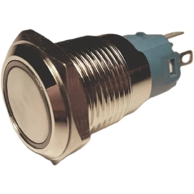 Push button | Momentary - pulse | 5V LED Orange | Stainless Steel | 16mm