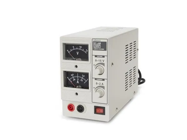 Labstrømforsyning 0-15V DC / 0-2A Analog