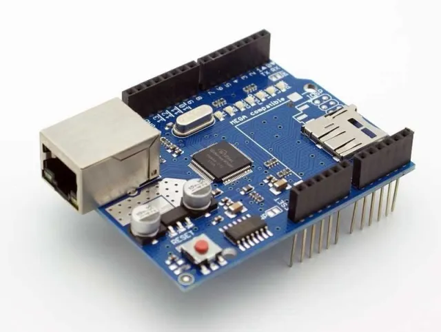 Ethernet Shield W5100 med Micro-SD kortlæser til Arduino