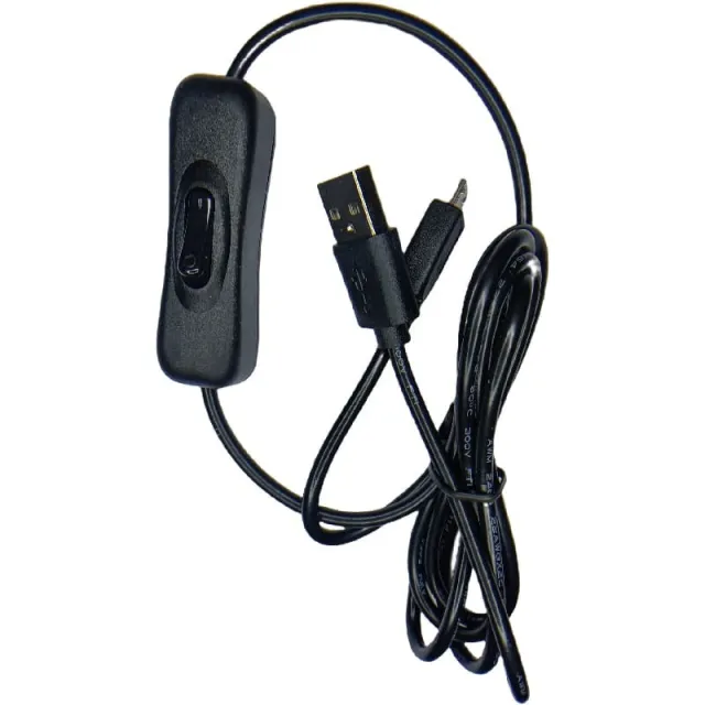 USB til Micro-USB strømkabel med TÆND/SLUK kontakt