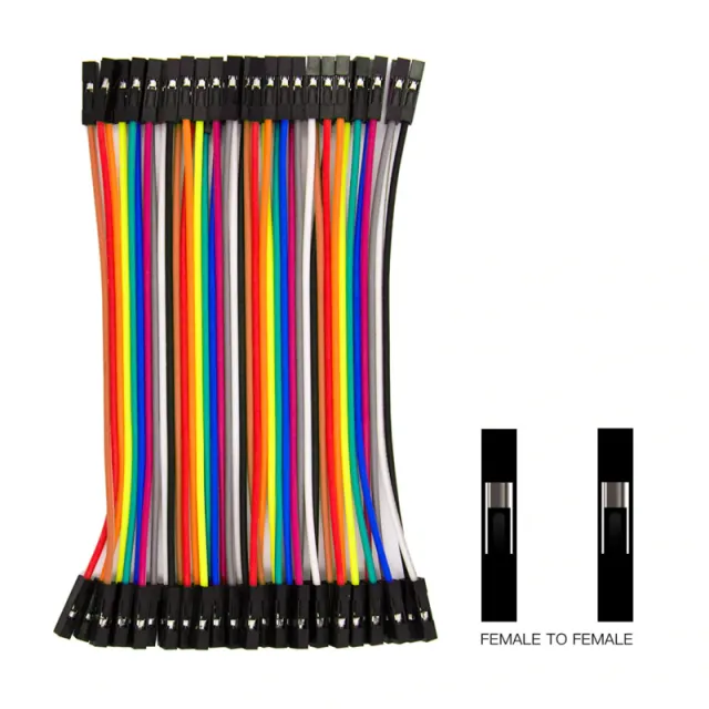 Dupont jumperkabler 40 stk. (Female-Female) 30cm ledningsbroer til breadboard