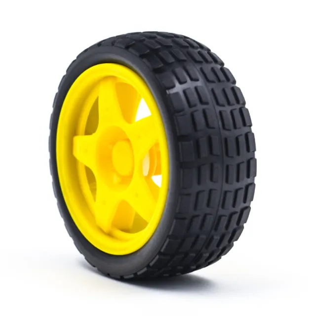 Rubber wheel for robot or smart car, yellow