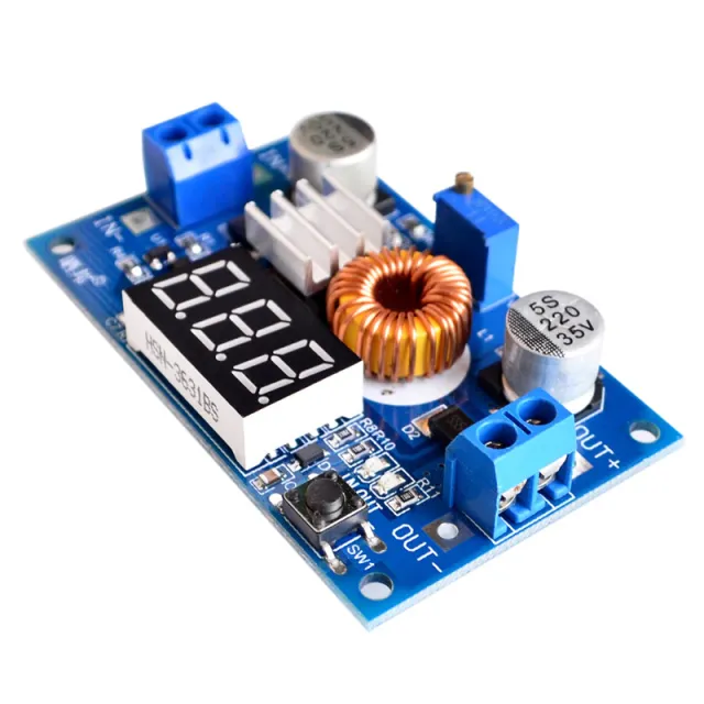 5A 75W XL4015 DC-DC Converter nastavitelný Step-Down modul s voltmetrem displeje