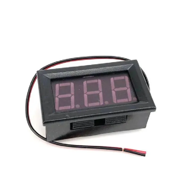 Voltmeter AC 70V - 500V, Rød, 0.56inch, 2 ledninger
