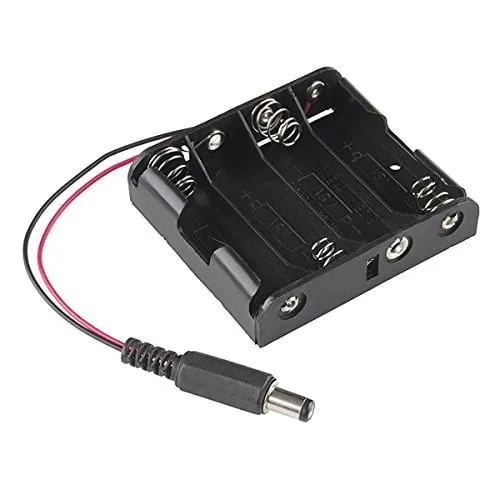 4x AA-batteriholder med DC-jack (6V)