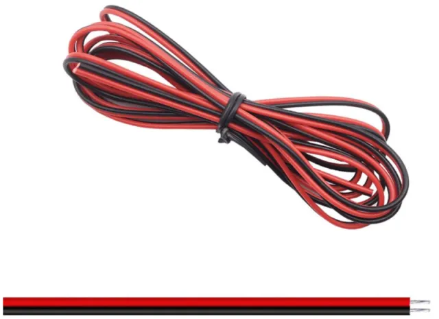2žilový kabel 22AWG Ø1.3mm červený / černý 1 metr