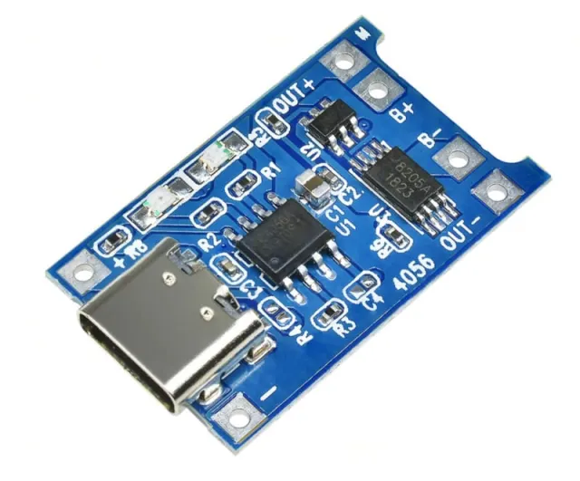 Cargador de batería de litio con USB-C 5V 1A TP4056