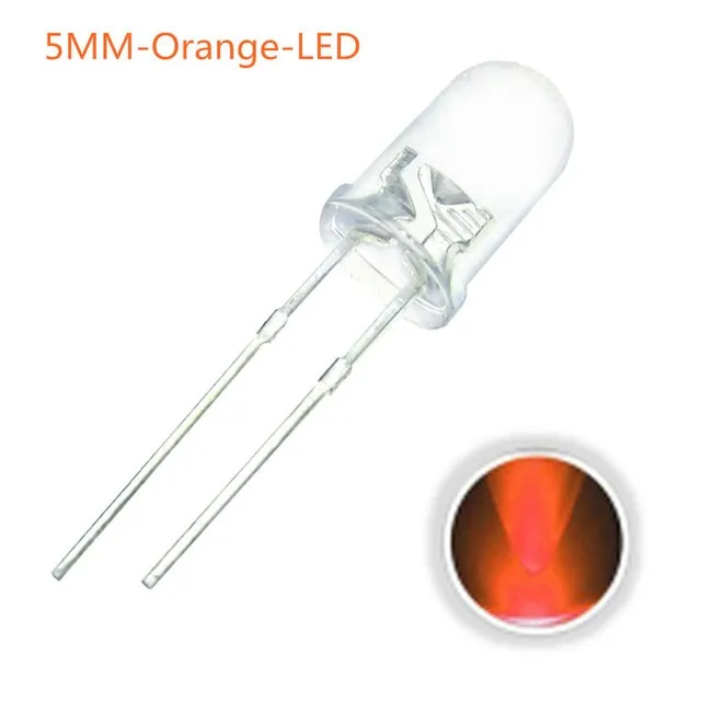 10x LED-diodi läpinäkyvä 5mm oranssi 2V
