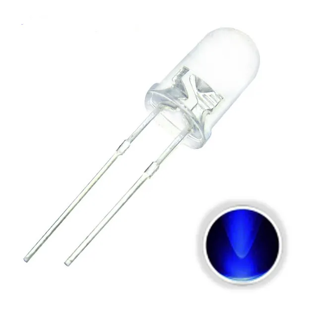 10x LED Diode Transparant 5mm Ultraviolet 3V