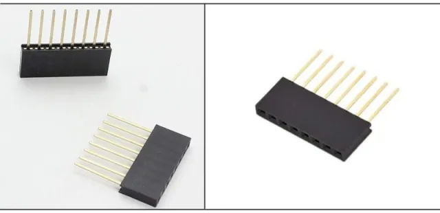 2,54 mm pitch 8-пинов едноредов прав женски pin-header конектор - подреждаем