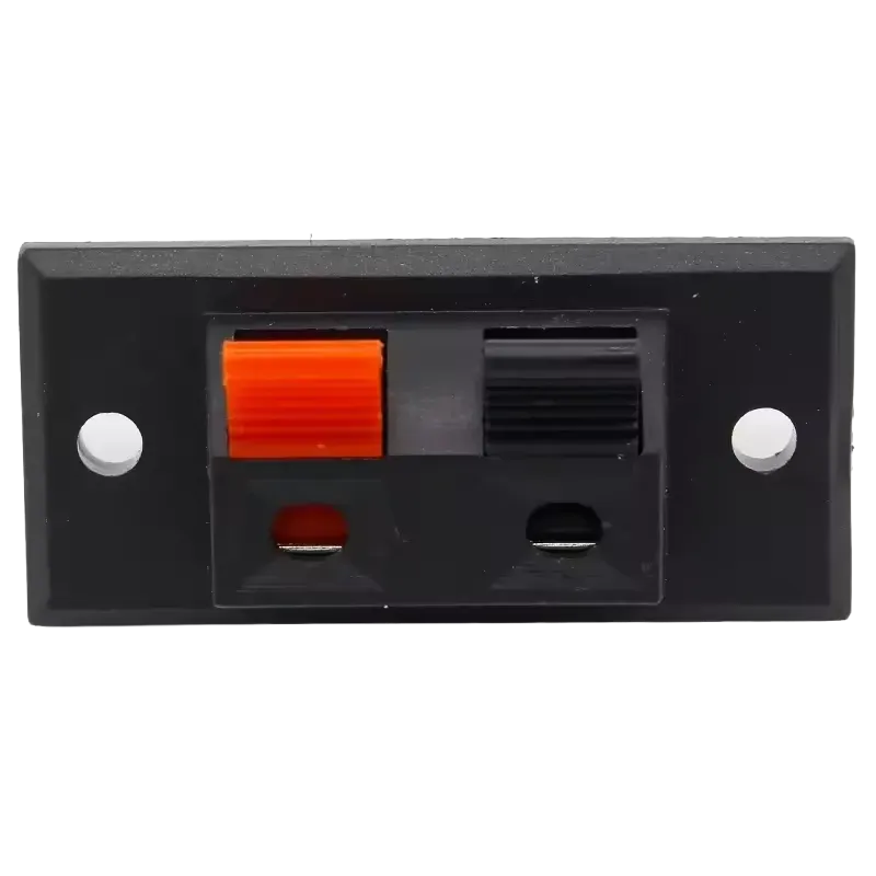 Speaker terminal with push spring clamps, 2-pole