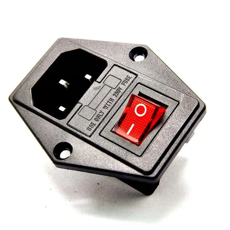 AC C13 Power socket met zekeringhouder en schakelaar
