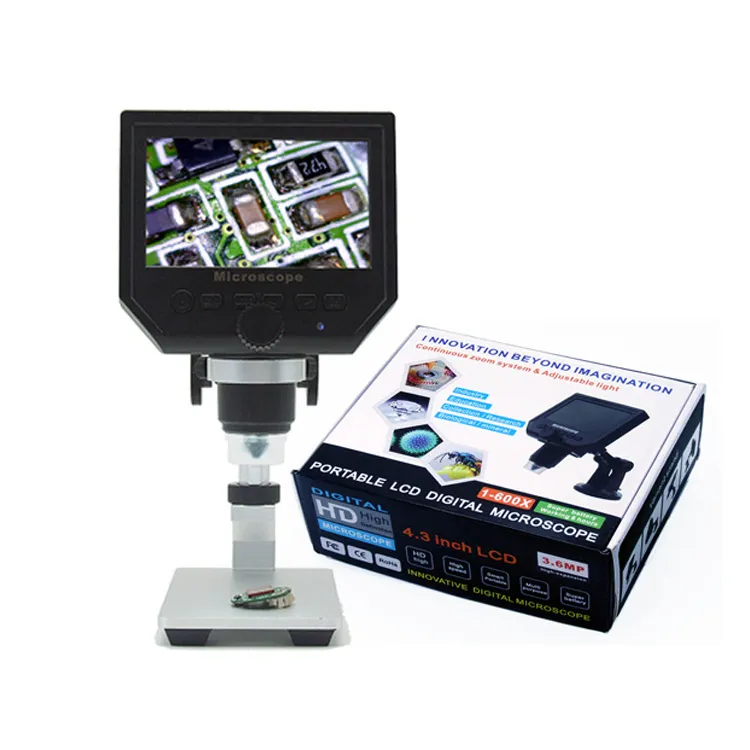 Microscopio digitale 600x 3.6MP con supporto