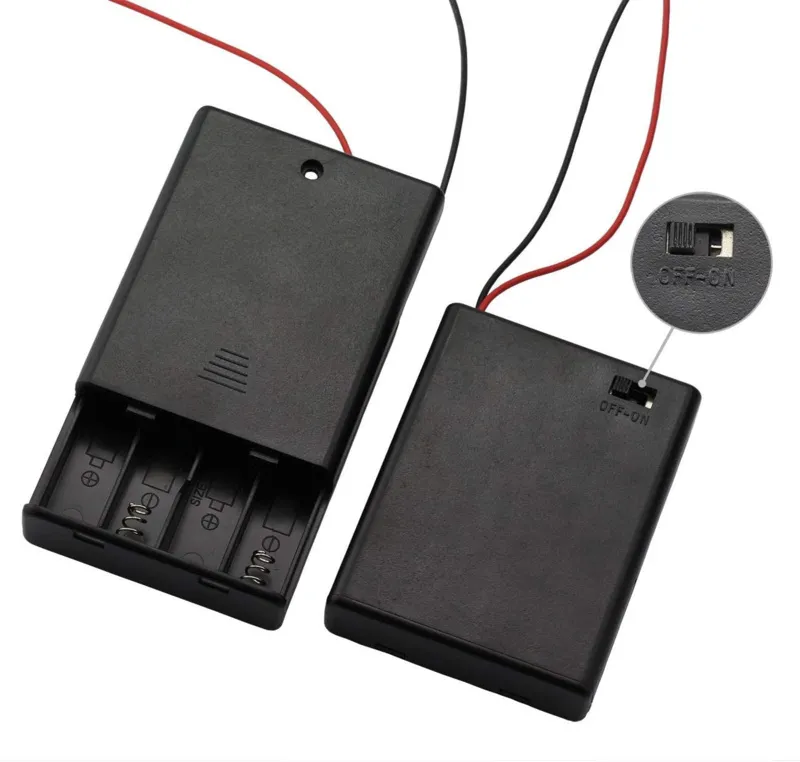 4x AAA battery holder with on/off switch (6V)