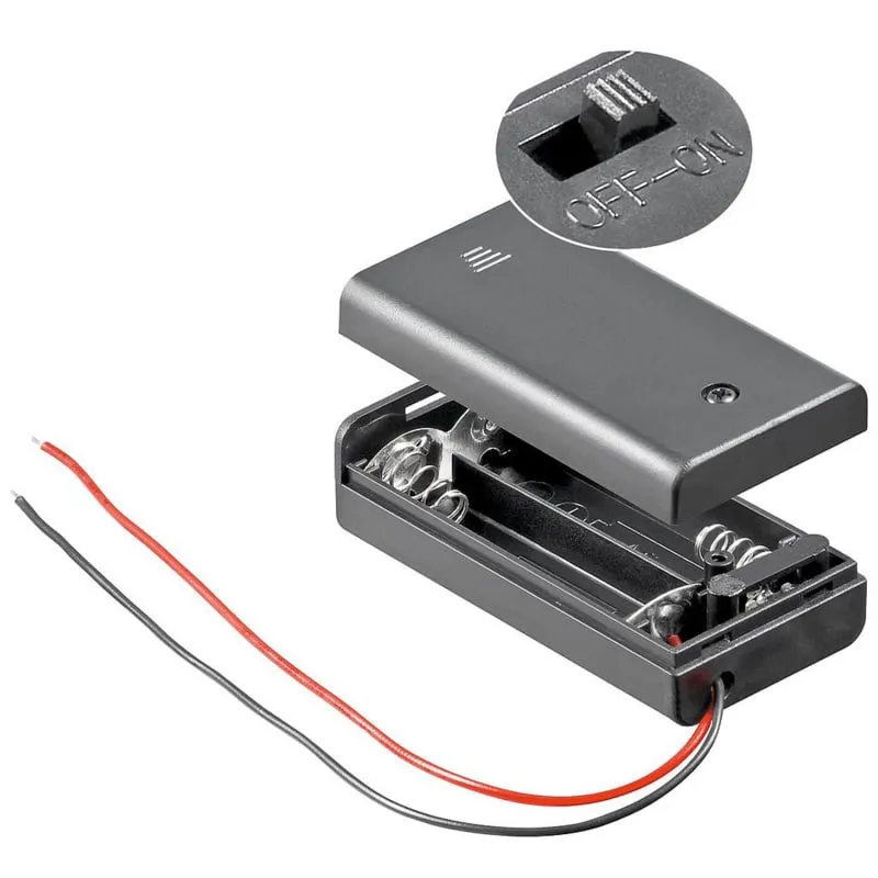 2x AA batterijhouder met aan/uit schakelaar (3V)