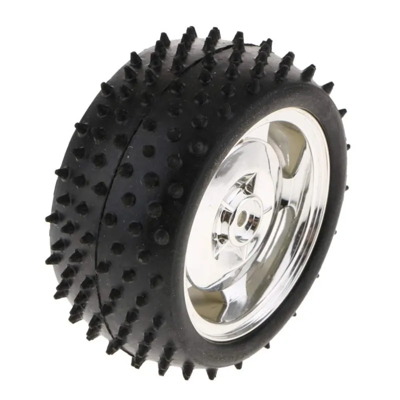 Smart Car Model Robot Ruota/Gomma Auto 85x38mm per Arduino, adatta per 4WD/2WD - argento